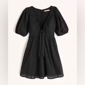 Abercrombie & Fitch Cinch-Front Cotton Texture Mini Dress - Size Small